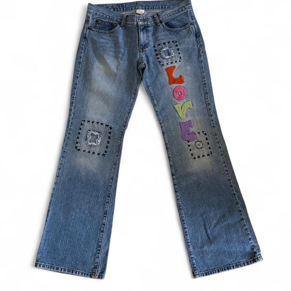 Y2K Vintage Riley embroidered low rise bootcut jeans